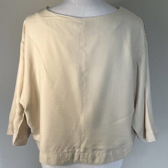 Ecote UO Embroidered Open Front Crop Jacket Colorful Boho Festival Cover Up - Picture 6 of 12